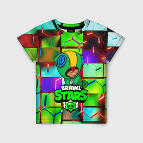 Детская футболка 3D с принтом BRAWL STARS LEON в городе Новоалтайск, 100% гипоаллергенный полиэфир | прямой крой, круглый вырез горловины, длина до линии бедер, чуть спущенное плечо, ткань немного тянется | android | brawl stars | games | leon | mobile game | stars | игры | леон | мобильные игры