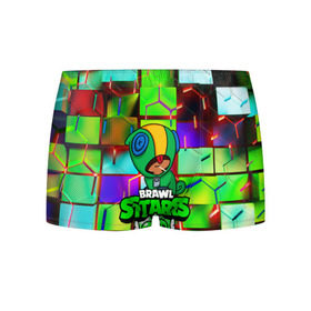 Мужские трусы 3D с принтом BRAWL STARS LEON в городе Новоалтайск, 50% хлопок, 50% полиэстер | классическая посадка, на поясе мягкая тканевая резинка | android | brawl stars | games | leon | mobile game | stars | игры | леон | мобильные игры