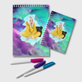 Блокнот с принтом BILLIE EILISH в городе Новоалтайск, 100% бумага | 48 листов, плотность листов — 60 г/м2, плотность картонной обложки — 250 г/м2. Листы скреплены удобной пружинной спиралью. Цвет линий — светло-серый
 | bad guy | billie | eilish | ocean eyes | айлиш | билли | девушка | певица | эйлиш