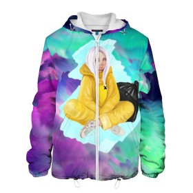 Мужская куртка 3D с принтом BILLIE EILISH в городе Новоалтайск, ткань верха — 100% полиэстер, подклад — флис | прямой крой, подол и капюшон оформлены резинкой с фиксаторами, два кармана без застежек по бокам, один большой потайной карман на груди. Карман на груди застегивается на липучку | bad guy | billie | eilish | ocean eyes | айлиш | билли | девушка | певица | эйлиш