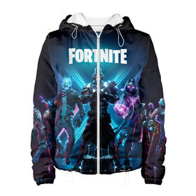 Женская куртка 3D с принтом FORTNITE 10 СЕЗОН в городе Новоалтайск, ткань верха — 100% полиэстер, подклад — флис | прямой крой, подол и капюшон оформлены резинкой с фиксаторами, два кармана без застежек по бокам, один большой потайной карман на груди. Карман на груди застегивается на липучку | 10 | battle | fort | fortnite | royale | season | season x | битва | королевская | сезон x | тануки | форт | фортнайт