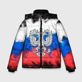 Зимняя куртка для мальчиков 3D с принтом RUSSIA 2019 в городе Новоалтайск, ткань верха — 100% полиэстер; подклад — 100% полиэстер, утеплитель — 100% полиэстер | длина ниже бедра, удлиненная спинка, воротник стойка и отстегивающийся капюшон. Есть боковые карманы с листочкой на кнопках, утяжки по низу изделия и внутренний карман на молнии. 

Предусмотрены светоотражающий принт на спинке, радужный светоотражающий элемент на пуллере молнии и на резинке для утяжки | russia | russia sport | россия спорт | русский | спорт | триколор | флаг | я русский