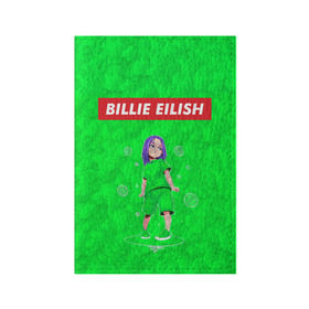 Обложка для паспорта матовая кожа с принтом BILLIE EILISH GREEN в городе Новоалтайск, натуральная матовая кожа | размер 19,3 х 13,7 см; прозрачные пластиковые крепления | bad guy | billie | eilish | ocean eyes | айлиш | билли | девушка | певица | эйлиш