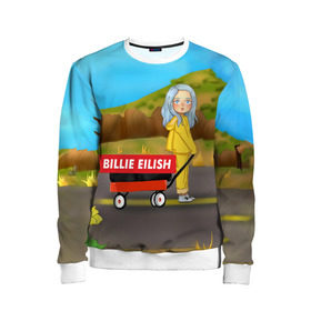 Детский свитшот 3D с принтом BILLIE EILISH в городе Новоалтайск, 100% полиэстер | свободная посадка, прямой крой, мягкая тканевая резинка на рукавах и понизу свитшота | bad guy | billie | eilish | ocean eyes | айлиш | билли | девушка | певица | эйлиш