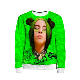 Детский свитшот 3D с принтом BILLIE EILISH в городе Новоалтайск, 100% полиэстер | свободная посадка, прямой крой, мягкая тканевая резинка на рукавах и понизу свитшота | bad guy | billie | eilish | ocean eyes | айлиш | билли | девушка | певица | эйлиш
