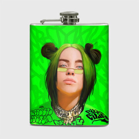 Фляга с принтом BILLIE EILISH в городе Новоалтайск, металлический корпус | емкость 0,22 л, размер 125 х 94 мм. Виниловая наклейка запечатывается полностью | Тематика изображения на принте: bad guy | billie | eilish | ocean eyes | айлиш | билли | девушка | певица | эйлиш