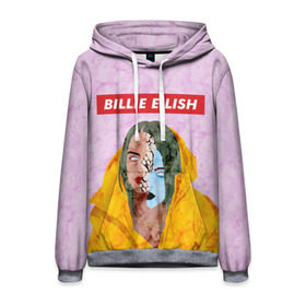 Мужская толстовка 3D с принтом BILLIE EILISH в городе Новоалтайск, 100% полиэстер | двухслойный капюшон со шнурком для регулировки, мягкие манжеты на рукавах и по низу толстовки, спереди карман-кенгуру с мягким внутренним слоем. | bad guy | billie | eilish | ocean eyes | айлиш | билли | девушка | певица | эйлиш