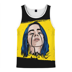 Мужская майка 3D с принтом BILLIE EILISH в городе Новоалтайск, 100% полиэстер | круглая горловина, приталенный силуэт, длина до линии бедра. Пройма и горловина окантованы тонкой бейкой | bad guy | billie | eilish | ocean eyes | айлиш | билли | девушка | певица | эйлиш