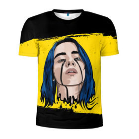 Мужская футболка 3D спортивная с принтом BILLIE EILISH в городе Новоалтайск, 100% полиэстер с улучшенными характеристиками | приталенный силуэт, круглая горловина, широкие плечи, сужается к линии бедра | bad guy | billie | eilish | ocean eyes | айлиш | билли | девушка | певица | эйлиш