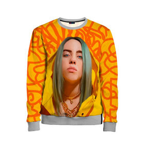Детский свитшот 3D с принтом BILLIE EILISH в городе Новоалтайск, 100% полиэстер | свободная посадка, прямой крой, мягкая тканевая резинка на рукавах и понизу свитшота | bad guy | billie | eilish | ocean eyes | айлиш | билли | девушка | певица | эйлиш