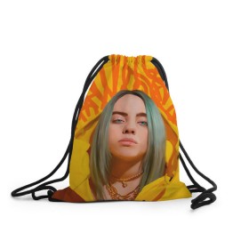Рюкзак-мешок 3D с принтом BILLIE EILISH в городе Новоалтайск, 100% полиэстер | плотность ткани — 200 г/м2, размер — 35 х 45 см; лямки — толстые шнурки, застежка на шнуровке, без карманов и подкладки | Тематика изображения на принте: bad guy | billie | eilish | ocean eyes | айлиш | билли | девушка | певица | эйлиш