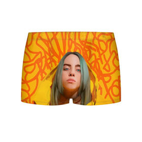 Мужские трусы 3D с принтом BILLIE EILISH в городе Новоалтайск, 50% хлопок, 50% полиэстер | классическая посадка, на поясе мягкая тканевая резинка | Тематика изображения на принте: bad guy | billie | eilish | ocean eyes | айлиш | билли | девушка | певица | эйлиш