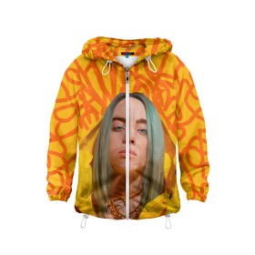 Детская ветровка 3D с принтом BILLIE EILISH в городе Новоалтайск, 100% полиэстер | подол и капюшон оформлены резинкой с фиксаторами, по бокам два кармана без застежек, один потайной карман на груди | bad guy | billie | eilish | ocean eyes | айлиш | билли | девушка | певица | эйлиш