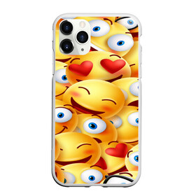 Чехол для iPhone 11 Pro матовый с принтом emoji в городе Новоалтайск, Силикон |  | emoji | настроение | позитив | смайлики | смайлы | стикеры | текстура смайл | улыбки | фон смайл | эмодзи
