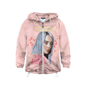 Детская ветровка 3D с принтом BILLIE EILISH в городе Новоалтайск, 100% полиэстер | подол и капюшон оформлены резинкой с фиксаторами, по бокам два кармана без застежек, один потайной карман на груди | bad guy | billie | eilish | ocean eyes | айлиш | билли | девушка | певица | эйлиш