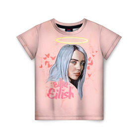 Детская футболка 3D с принтом BILLIE EILISH в городе Новоалтайск, 100% гипоаллергенный полиэфир | прямой крой, круглый вырез горловины, длина до линии бедер, чуть спущенное плечо, ткань немного тянется | bad guy | billie | eilish | ocean eyes | айлиш | билли | девушка | певица | эйлиш