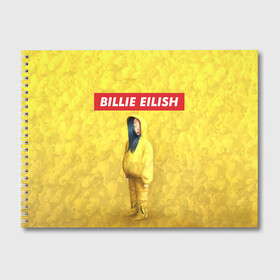 Альбом для рисования с принтом BILLIE EILISH Yellow в городе Новоалтайск, 100% бумага
 | матовая бумага, плотность 200 мг. | Тематика изображения на принте: 