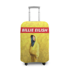 Чехол для чемодана 3D с принтом BILLIE EILISH Yellow в городе Новоалтайск, 86% полиэфир, 14% спандекс | двустороннее нанесение принта, прорези для ручек и колес | 