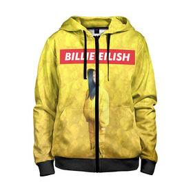 Детская толстовка 3D на молнии с принтом BILLIE EILISH Yellow в городе Новоалтайск, 100% полиэстер |  манжеты и пояс оформлены широкой мягкой резинкой, двухслойный капюшон со шнурком для регулировки, спереди карманы и застежка-молния
 | 
