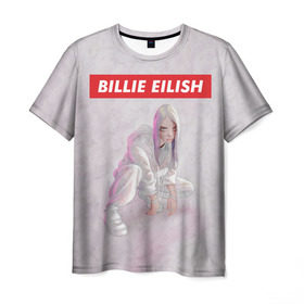 Мужская футболка 3D с принтом BILLIE EILISH в городе Новоалтайск, 100% полиэфир | прямой крой, круглый вырез горловины, длина до линии бедер | bad guy | billie | eilish | ocean eyes | айлиш | билли | девушка | певица | эйлиш