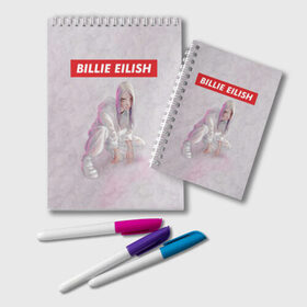 Блокнот с принтом BILLIE EILISH в городе Новоалтайск, 100% бумага | 48 листов, плотность листов — 60 г/м2, плотность картонной обложки — 250 г/м2. Листы скреплены удобной пружинной спиралью. Цвет линий — светло-серый
 | bad guy | billie | eilish | ocean eyes | айлиш | билли | девушка | певица | эйлиш