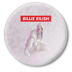 Значок с принтом BILLIE EILISH в городе Новоалтайск,  металл | круглая форма, металлическая застежка в виде булавки | Тематика изображения на принте: bad guy | billie | eilish | ocean eyes | айлиш | билли | девушка | певица | эйлиш