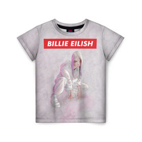 Детская футболка 3D с принтом BILLIE EILISH в городе Новоалтайск, 100% гипоаллергенный полиэфир | прямой крой, круглый вырез горловины, длина до линии бедер, чуть спущенное плечо, ткань немного тянется | bad guy | billie | eilish | ocean eyes | айлиш | билли | девушка | певица | эйлиш