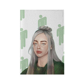 Обложка для паспорта матовая кожа с принтом BILLIE EILISH в городе Новоалтайск, натуральная матовая кожа | размер 19,3 х 13,7 см; прозрачные пластиковые крепления | bad guy | billie | eilish | ocean eyes | айлиш | билли | девушка | певица | эйлиш
