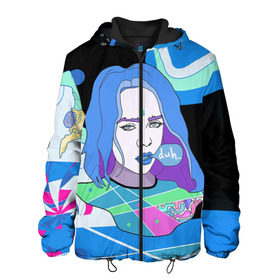 Мужская куртка 3D с принтом BILLIE EILISH в городе Новоалтайск, ткань верха — 100% полиэстер, подклад — флис | прямой крой, подол и капюшон оформлены резинкой с фиксаторами, два кармана без застежек по бокам, один большой потайной карман на груди. Карман на груди застегивается на липучку | bad guy | billie | eilish | ocean eyes | айлиш | билли | девушка | певица | эйлиш