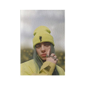 Обложка для паспорта матовая кожа с принтом BILLIE EILISH в городе Новоалтайск, натуральная матовая кожа | размер 19,3 х 13,7 см; прозрачные пластиковые крепления | bad guy | billie | eilish | ocean eyes | айлиш | билли | девушка | певица | эйлиш