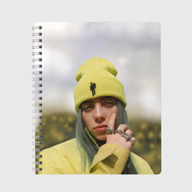 Тетрадь с принтом BILLIE EILISH в городе Новоалтайск, 100% бумага | 48 листов, плотность листов — 60 г/м2, плотность картонной обложки — 250 г/м2. Листы скреплены сбоку удобной пружинной спиралью. Уголки страниц и обложки скругленные. Цвет линий — светло-серый
 | bad guy | billie | eilish | ocean eyes | айлиш | билли | девушка | певица | эйлиш