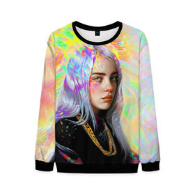 Мужской свитшот 3D с принтом BILLIE EILISH в городе Новоалтайск, 100% полиэстер с мягким внутренним слоем | круглый вырез горловины, мягкая резинка на манжетах и поясе, свободная посадка по фигуре | bad guy | billie | eilish | ocean eyes | айлиш | билли | девушка | певица | эйлиш