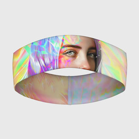 Повязка на голову 3D с принтом BILLIE EILISH в городе Новоалтайск,  |  | bad guy | billie | eilish | ocean eyes | айлиш | билли | девушка | певица | эйлиш