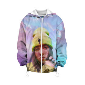 Детская куртка 3D с принтом BILLIE EILISH в городе Новоалтайск, 100% полиэстер | застежка — молния, подол и капюшон оформлены резинкой с фиксаторами, по бокам — два кармана без застежек, один потайной карман на груди, плотность верхнего слоя — 90 г/м2; плотность флисового подклада — 260 г/м2 | bad guy | billie | eilish | ocean eyes | айлиш | билли | девушка | певица | эйлиш