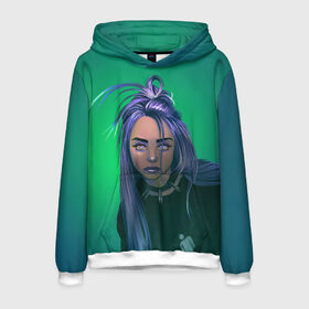 Мужская толстовка 3D с принтом BILLIE EILISH в городе Новоалтайск, 100% полиэстер | двухслойный капюшон со шнурком для регулировки, мягкие манжеты на рукавах и по низу толстовки, спереди карман-кенгуру с мягким внутренним слоем. | bad guy | billie | eilish | ocean eyes | айлиш | билли | девушка | певица | эйлиш