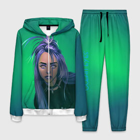 Мужской костюм 3D с принтом BILLIE EILISH в городе Новоалтайск, 100% полиэстер | Манжеты и пояс оформлены тканевой резинкой, двухслойный капюшон со шнурком для регулировки, карманы спереди | bad guy | billie | eilish | ocean eyes | айлиш | билли | девушка | певица | эйлиш