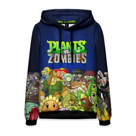 Мужская толстовка 3D с принтом PLANTS VS ZOMBIES в городе Новоалтайск, 100% полиэстер | двухслойный капюшон со шнурком для регулировки, мягкие манжеты на рукавах и по низу толстовки, спереди карман-кенгуру с мягким внутренним слоем. | plants and zombies | plants vs zombies | зомби | игры | растения | растения против зомби