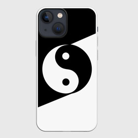 Чехол для iPhone 13 mini с принтом Инь   янь (1) в городе Новоалтайск,  |  | black | signs | white. | ying   yang | белый | знаки | инь   янь | чёрный