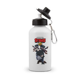 Бутылка спортивная с принтом BRAWL STARS CROW в городе Новоалтайск, металл | емкость — 500 мл, в комплекте две пластиковые крышки и карабин для крепления | brawl stars | bull | colt | crow | leon | stars | берли | бо | брок | ворон | джесси | динамайк | дэррил | кольт | леон | мортис | нита | пайпер | пенни | поко | пэм | рикошет | спайк | фрэнк | шелли | эль примо