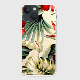 Чехол для iPhone 13 mini с принтом ТРОПИКИ в городе Новоалтайск,  |  | Тематика изображения на принте: bright | colorful | neon | retro | vintage | винтаж | неон | неоновые | пальмы | ретро | ретро неон | тропики | тропические листья