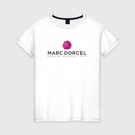 Женская футболка хлопок с принтом MARC DORCEL в городе Новоалтайск, 100% хлопок | прямой крой, круглый вырез горловины, длина до линии бедер, слегка спущенное плечо | 