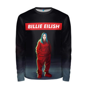 Мужской лонгслив 3D с принтом BILLIE EILISH в городе Новоалтайск, 100% полиэстер | длинные рукава, круглый вырез горловины, полуприлегающий силуэт | bad guy | billie | eilish | ocean eyes | айлиш | билли | девушка | певица | эйлиш