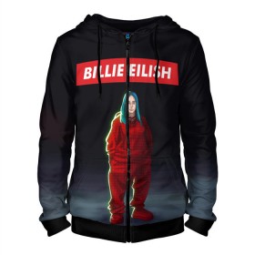 Мужская толстовка 3D на молнии с принтом BILLIE EILISH в городе Новоалтайск, 100% полиэстер | длина до линии бедра, манжеты и пояс оформлены мягкой тканевой резинкой, двухслойный капюшон со шнурком для регулировки, спереди молния, по бокам два кармана | bad guy | billie | eilish | ocean eyes | айлиш | билли | девушка | певица | эйлиш