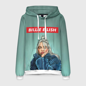 Мужская толстовка 3D с принтом BILLIE EILISH в городе Новоалтайск, 100% полиэстер | двухслойный капюшон со шнурком для регулировки, мягкие манжеты на рукавах и по низу толстовки, спереди карман-кенгуру с мягким внутренним слоем. | bad guy | billie | eilish | ocean eyes | айлиш | билли | девушка | певица | эйлиш