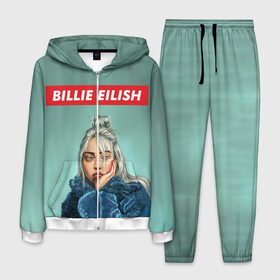 Мужской костюм 3D с принтом BILLIE EILISH в городе Новоалтайск, 100% полиэстер | Манжеты и пояс оформлены тканевой резинкой, двухслойный капюшон со шнурком для регулировки, карманы спереди | bad guy | billie | eilish | ocean eyes | айлиш | билли | девушка | певица | эйлиш
