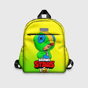 Детский рюкзак 3D с принтом BRAWL STARS LEON в городе Новоалтайск, 100% полиэстер | лямки с регулируемой длиной, сверху петелька, чтобы рюкзак можно было повесить на вешалку. Основное отделение закрывается на молнию, как и внешний карман. Внутри дополнительный карман. По бокам два дополнительных кармашка | brawl stars | leon | бравл старз