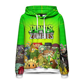 Мужская толстовка 3D с принтом PLANTS VS ZOMBIES в городе Новоалтайск, 100% полиэстер | двухслойный капюшон со шнурком для регулировки, мягкие манжеты на рукавах и по низу толстовки, спереди карман-кенгуру с мягким внутренним слоем. | plants and zombies | plants vs zombies | зомби | игры | растения | растения против зомби