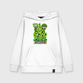 Детская толстовка хлопок с принтом PLANTS VS ZOMBIES в городе Новоалтайск, 100% хлопок | Круглый горловой вырез, эластичные манжеты, пояс, капюшен | Тематика изображения на принте: plants and zombies | plants vs zombies | зомби | игры | растения | растения против зомби