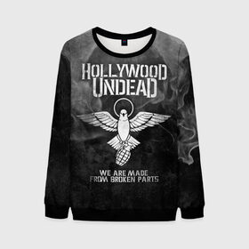 Мужской свитшот 3D с принтом Hollywood Undead в городе Новоалтайск, 100% полиэстер с мягким внутренним слоем | круглый вырез горловины, мягкая резинка на манжетах и поясе, свободная посадка по фигуре | charlie scene | danny | funny man | hollywood undead | hu | j dog | johnny 3 tears | голливудская нежить | голубь | голубь с гранатой | граната | ню метал | рэп метал | рэп рок