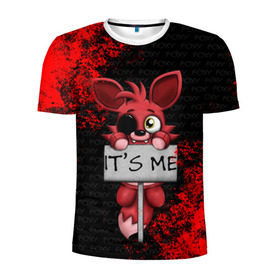 Мужская футболка 3D спортивная с принтом Five Nights At Freddys в городе Новоалтайск, 100% полиэстер с улучшенными характеристиками | приталенный силуэт, круглая горловина, широкие плечи, сужается к линии бедра | 5 ночей с фредди | five nights at freddys | foxy | аниматроники | игра | компьютерная игра | робот | фокси | фредди | фреди | чика